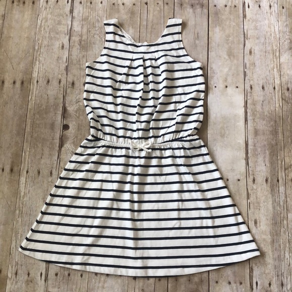 h&m navy and white striped dress